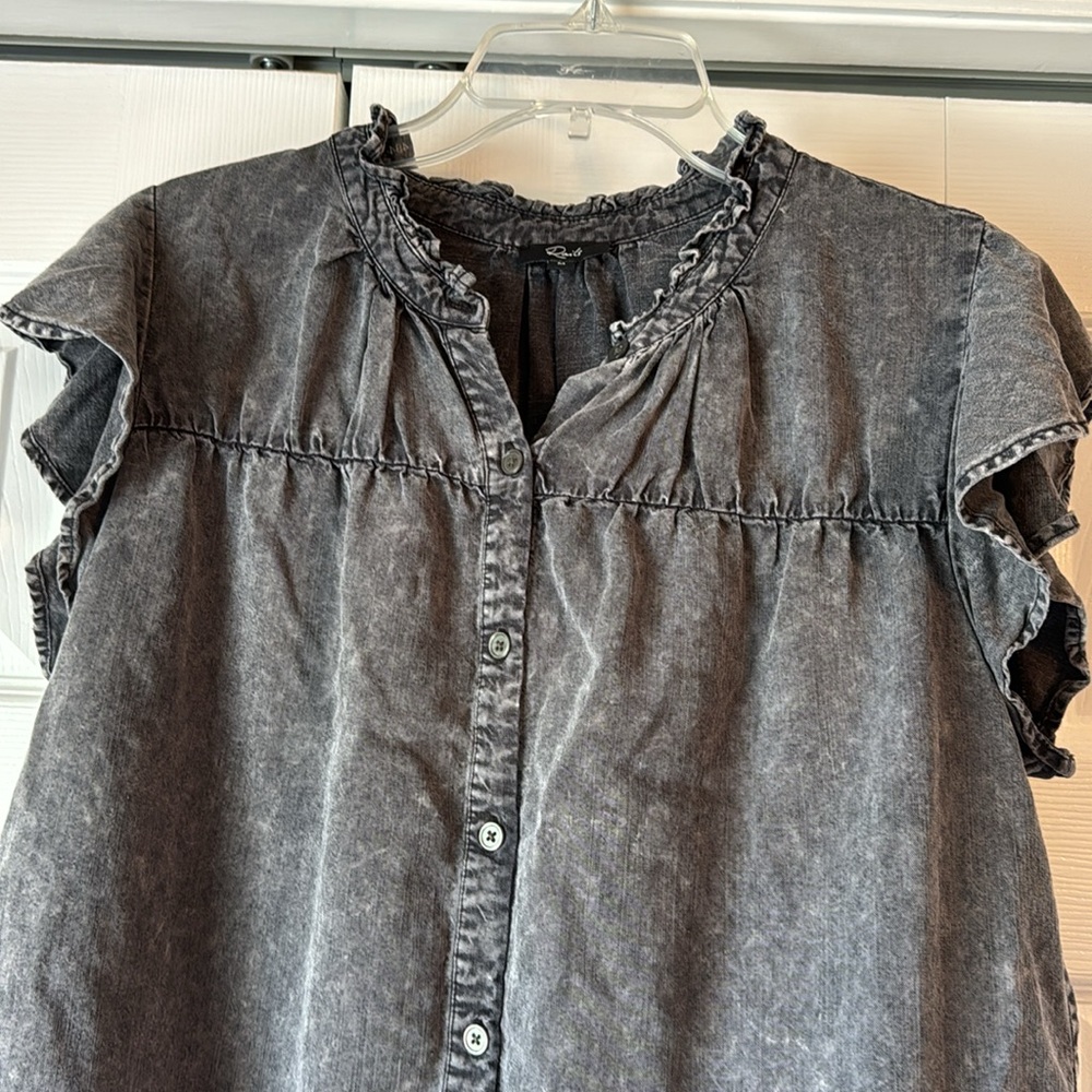 Rails “Ruthie” Ruffle Sleeve Tencel Denim Blouse … - image 5